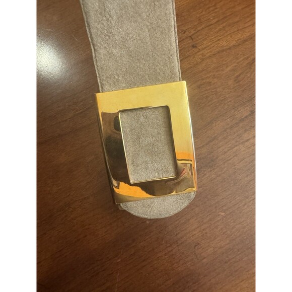 Vintage Carlisle Suede Leather Gold Buckle Belt S main image 6